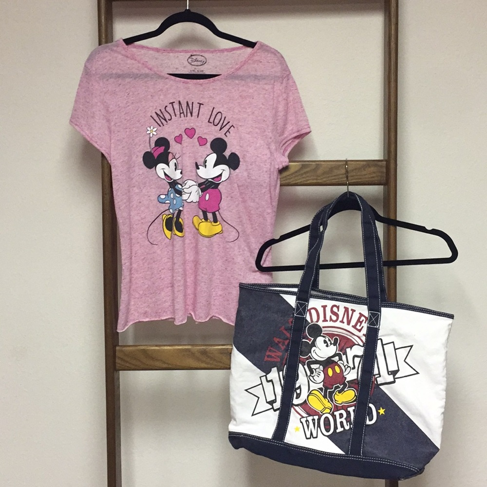 Disney tee shirt and tote bag